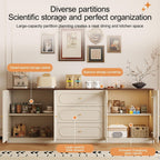 Farmhouse Pantry Cabinet, Modern Hutch with Storage Drawers, Kitchen Pantry Cabinet with Microwave Stand, for Dining Room, Living Room(80cm/31.4in)