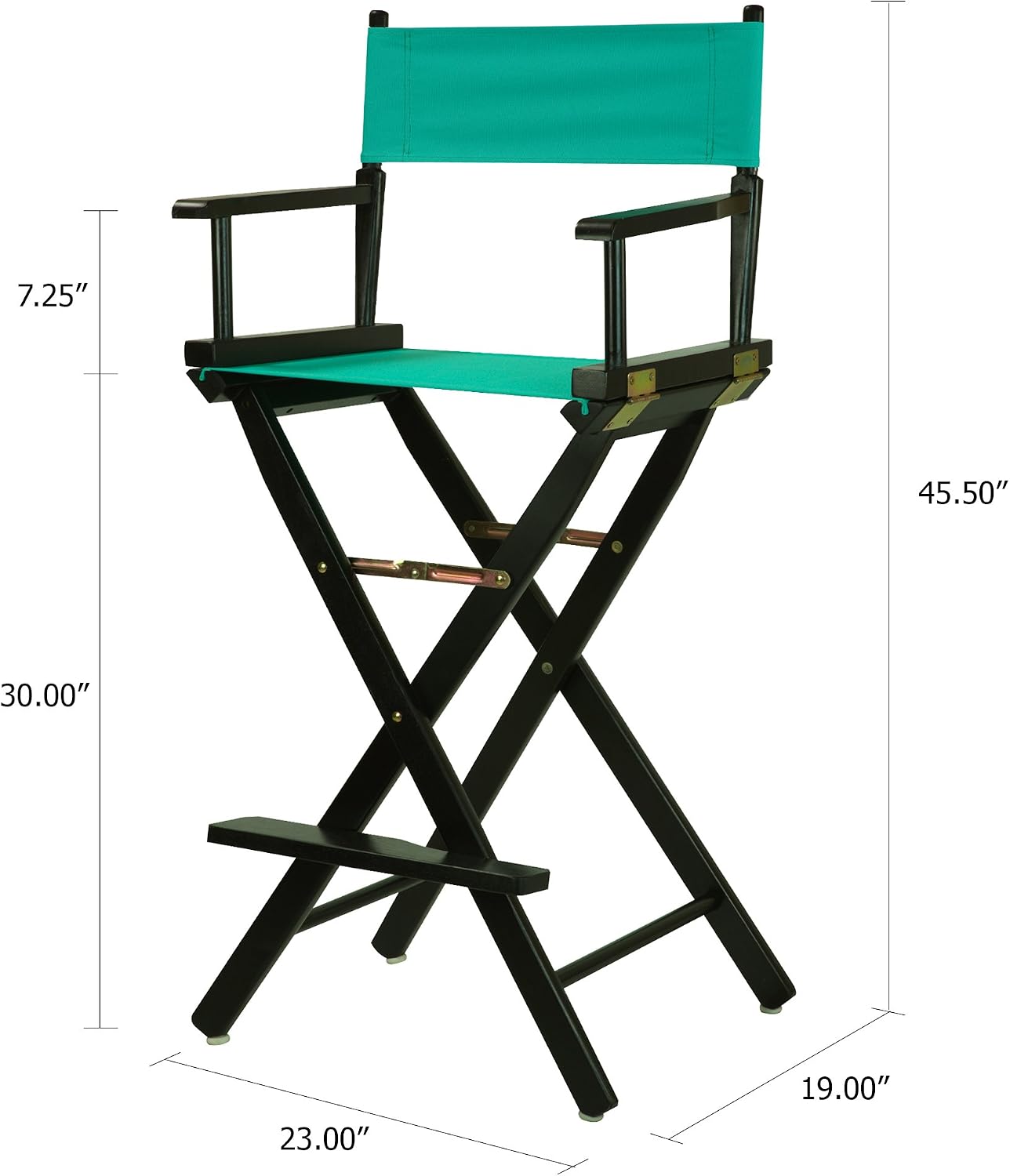 Casual Home 30" Director's Chair Black Frame-with Teal Canvas, Bar Height