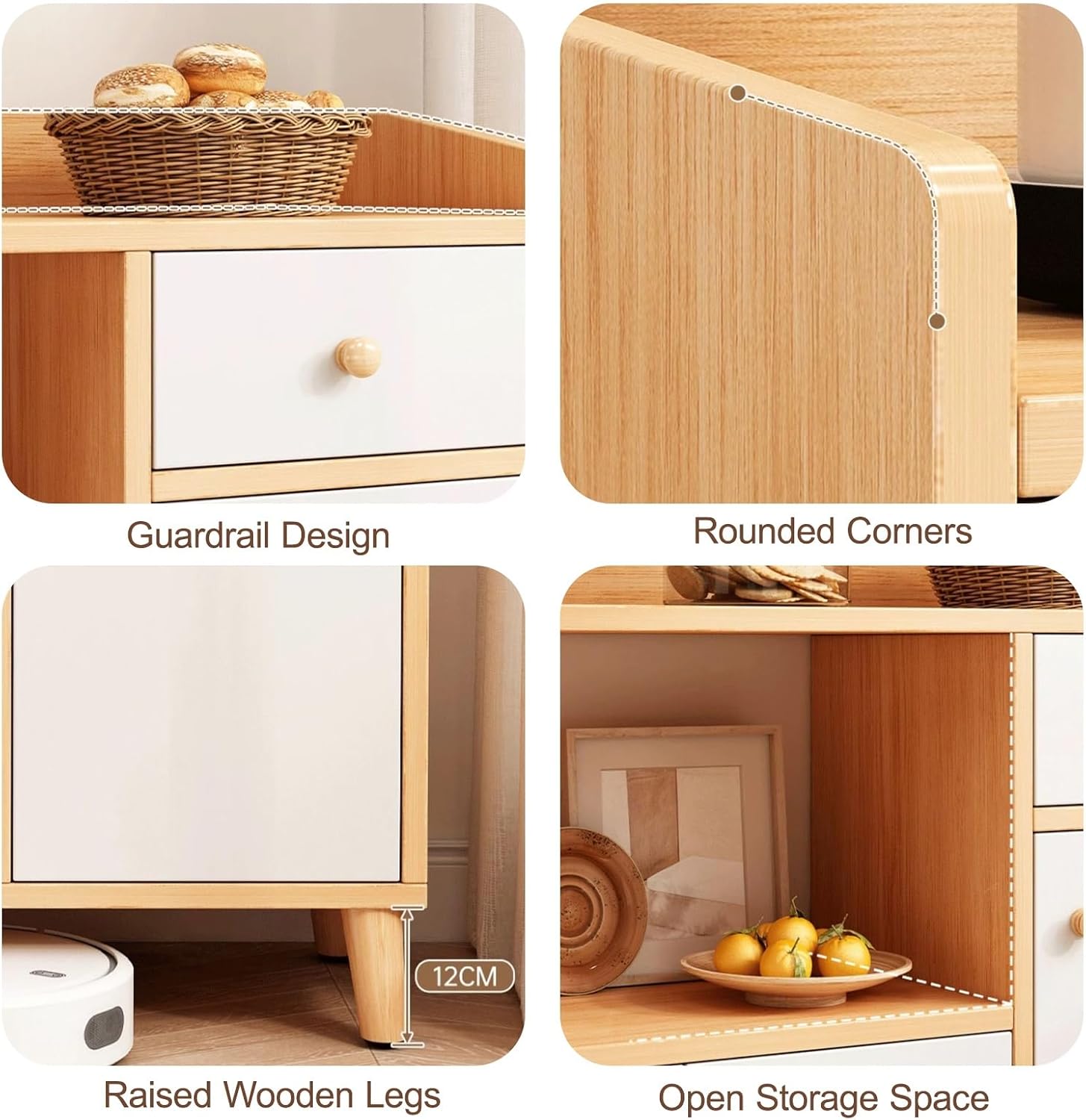 Kitchen Pantry Storage Cabinet with 4 Doors and Adjustable Shelves, Pantry Storage Cabinet, Freestanding Kitchen Cupboard, for Living Room, Dining Room