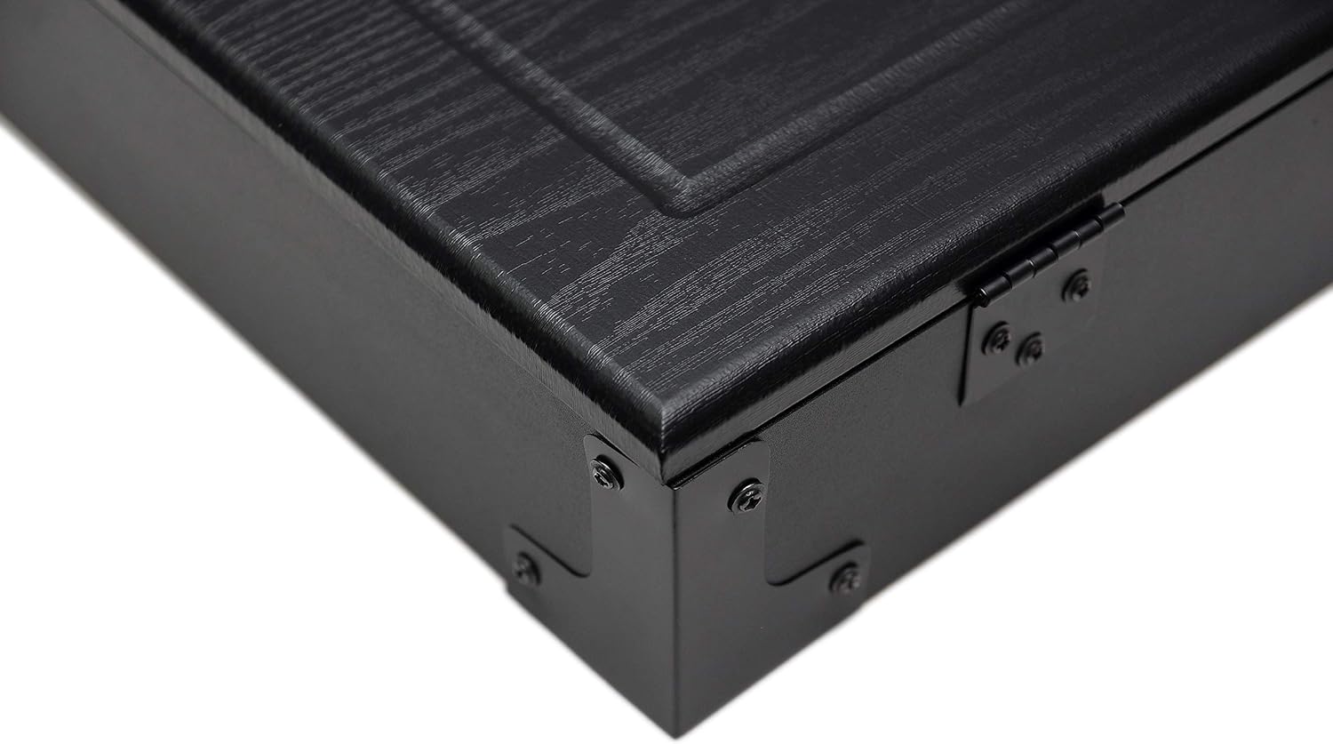 HAN'S DELTA Professional Bristle Dartboard Cabinet Set, Metal Corner Reinforcement, Regulation Steel Tip Dartboard, Includes 6 Steel Tip Darts and Scoreboards (Black)