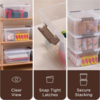 Citylife 17 QT Plastic Storage Bins with Lids Large Stackable Storage Containers for Organizing Clear Storage Box for Garage,Closet,Clear White,5 Packs