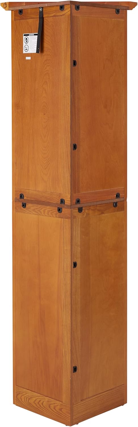 4-Tier Corner Kitchen Pantry Storage Cabinet with Shelves, 72" Tall Kitchen Storage Cabinets with 8 Doors, Narrow Pantry Cabinet with Space Saving, Storage Floor Cabinet for Place (Oak)