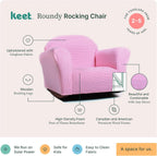Gingham Rocking Chair for Kids – Soft Microsuede Upholstery, Sturdy Wooden Frame, Ergonomic Padded Seat, Smooth Rocking Motion, Easy to Clean, Ages 2–5, Perfect for Bedrooms & Playrooms.