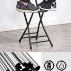 Metal Chairs Stacking - Folding Stools- Adult Dining Chairs and bar Chairs,Medium Hole Design with high backrest,Commercial Event Seat(Black)