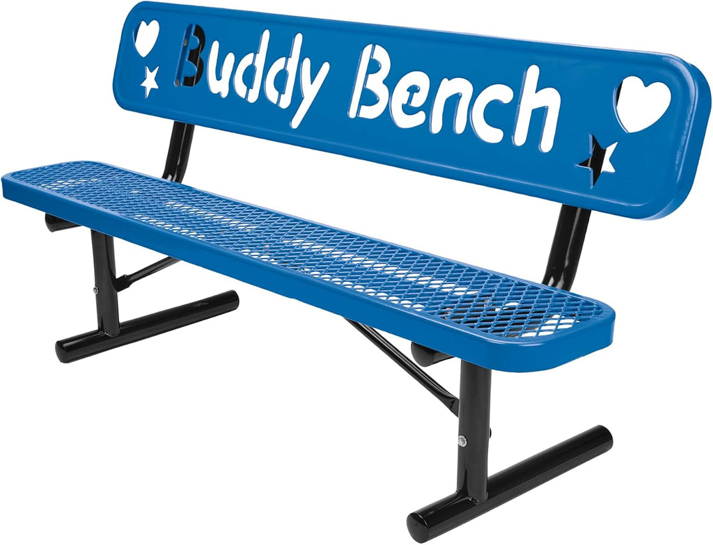 The City™ Series Buddy Benches, Blue, 72" L x 12" W x 18.25" H