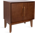 Kate and Laurel McCutcheon Modern Mango Wood Side Table with Storage Cabinet, 22 x 14 x 22, Walnut Brown, Transitional Wooden End Table for Use as Bedroom Nightstand or Entryway Decor Accent