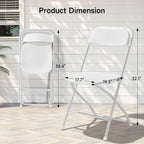 ONBRILL Folding Chairs 4 Pack, 550LBS Capacity Heavy Duty Plastic Folding Chairs with Reinforced Steel Frame, Portable Commercial Chair for Indoor and Outdoor, Wedding, Party, Office, White