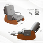 Furniliving Modern Glider Rocking Chair, Upholstered Nursery Glider Chair with Adjustable Recline & Retractable Footrest, Comfortable Lounge Chair for Mom Nursery Living Room Bedroom (Dark Grey)