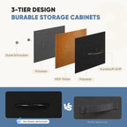 DUMOS 9 Drawer Dresser for Bedroom, Chest of Drawers | Fabric Storage Organizer, Sturdy Metal Frame Wooden Top, Closet Entryway Guest Room, Matte Black