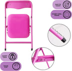 Heritage Kids Padded Folding Chair for Kids, Set of 2, Pink, Ages 3+