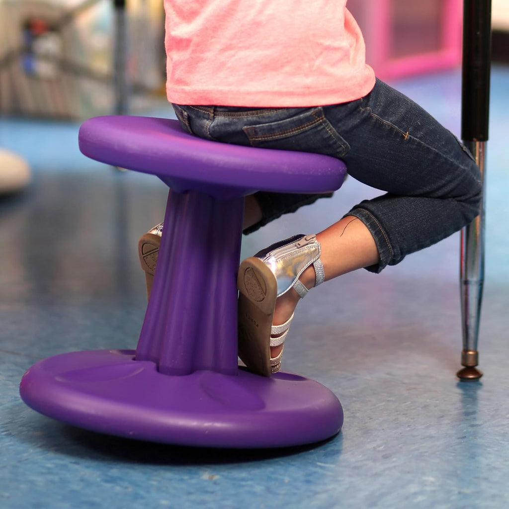 KORE DESIGN Wobble Stool Chair, Girls + Boys Kid Desk Stools, Ergonomic Small Office Chairs, Flexible Seating for Active Kids, ADD/ADHD, Classroom, School, Home, Pre-Teen (18.7in), Age 10-11 yr, Green