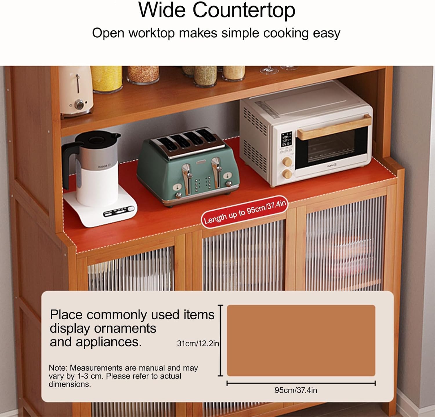 Narrow Kitchen Pantry Storage Cabinet, Sliding Racks with Door, Kitchen Pantry Cabinet with Doors and Drawers, Cupboard for Dining Room Living Room Furniture