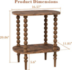2-Tier Side Table, Small End Table with Storage Shelf for Small Spaces, Modern Bedside Tables for Living Room, Bedroom, Corners, and Office (Rustic Brown, 11.81 inch)