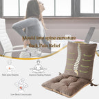 ALIBO Low Back Pain Relief Desk Kitchen Office Chair Lumbar Support and Tufted Seat Pads Cushion Nonslip Soft Recliner Backrest Pads with Adjustable Straps and Ties