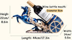 Horse Wine Bottle Holder,Decorative Wine Bottle Display,17.3x8.6x5.5in,Blue | Resin Sculpture Wine Racks Figurines for Kitchen/Cellar/Bar Decor Organizer,Year of the Horse 2026 Gifts for Housewarming