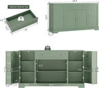 HITHOS 54" Buffet Cabinet with Storage, Modern Kitchen Buffet Sideboard with Drawer, Wood Coffee Bar Station with Adjustable Shelves, Kitchen Storage Cabinet for Living Room, Green