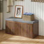 Shoe Cabinet Bench with Cushion,Double Layered Wooden Shoe Bench with Soft Cushion,Shoe Rack for Entryway,Bedroom,Living Room (Walnut Sturdy Entryway Bench)