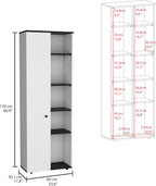 Kitchen Pantry Storage Cabinet with and Five Interior and Exterior Shelves