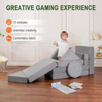 Kids Play Couch 15PCS, Modular Foam Sofa, Convertible Kids Play Set | Kids Play Couch 15PCS, Convertible Kids Furniture, Ideal for Playroom, Reading, Playing and Relaxing