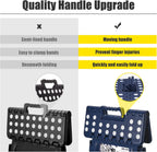 Delxo 17.5 Inch + 11 Inch Folding Step Stool, Foldable Stool for Adults,Premium Portable Collapsible Plastic Step Stool,Non Slip Folding Stools for Kitchen Bathroom Bedroom (Blue + Black)
