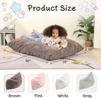 MOMCAYWEX 3-in-1 Kids Bean Bag Chair, Gaint Pillow Mattress for Kids, 35" x 50" x 10", Dark Brown