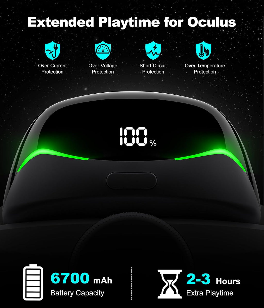 DXKK Head Straps for Meta Quest 3/Quest 3s/Quest 2 with Magnetic Battery- Balanced & Extend 3H Time, Adjustment Dials Enhanced Comfort VR Gaming Consoles