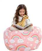 Stuffed Animal Storage Bean Bag Chair Cover Only for Kids Girls Toddler, Large Beanbag Chair Without Filling for Organizing Children Soft Plush Toys