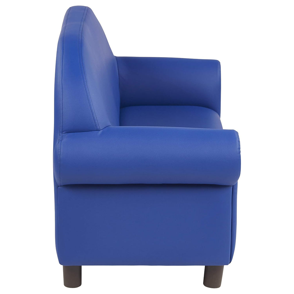 Little Lux Upholstered Preschool Sofa, Plush Furniture for Kids Room, Classroom, Daycare - Blue