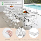 Karl home 10 Pcs Folding Chair, 300LBS Lightweight Foldable Plastic Chair, Reinforced Metal Frame Easy to Fold & Store for Indoor & Outdoor, Wedding, Party, Meeting Room, Patio and Garden, White