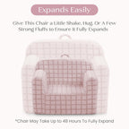 Delta Children Checkered Cozee Chair, Pink
