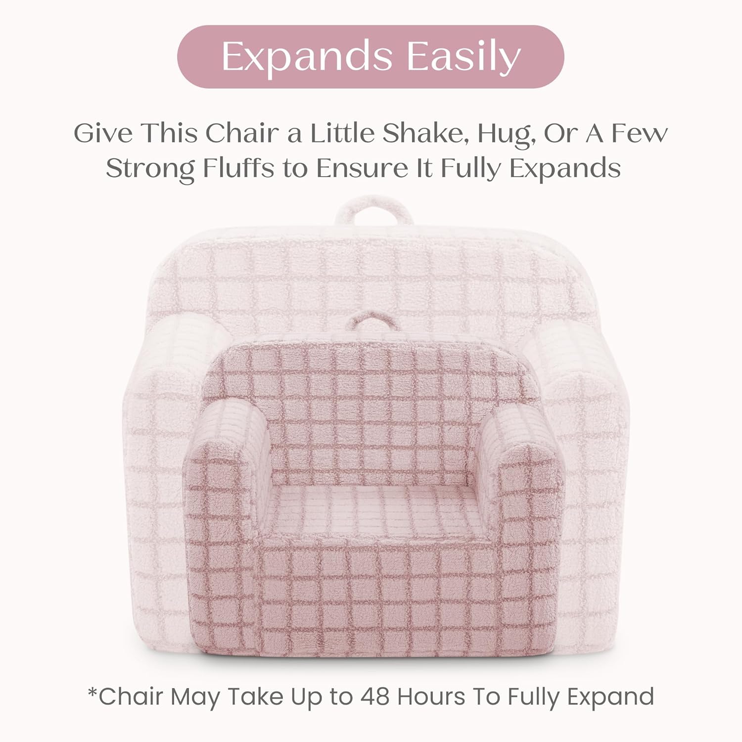 Delta Children Checkered Cozee Chair, Pink