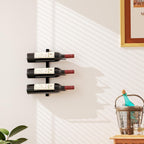 B4Life Wine Rack and Holder Wall Mounted 3 Bottles, Metal Hanging Mount Racks for Wall, Liquor, Champagne for Bottles Storage Home Bar, Cellar and Kitchen, Dining Room (Black, 3 Bottle)