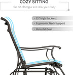 Outdoor Double-Seat Glider Bench for Patio and Balcony