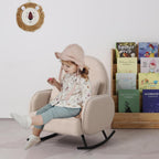 Baby Rocking Chair,Toddler Chair,Kids Chair,Kids Sofa, Shaky Metal Foot and Sherpa Fabric,Toddler Rocking Armchair for Boys and Girls Rest (Beige)
