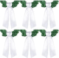 VitalCozy 6 Pcs Wreath Sash for Front Door Blank Wreath Sash Accessories Embroidery Plain Blanks for Embroidery Monogram Party Farmhouse Indoor Outdoor Wedding Decor(4.49" x 56.30", White)