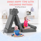 Modular Play Sofa 14-Piece Foam DIY with Washable Velvet Cover 100% Stain Removal Easy Assembly for Active Playroom Seating and Creative Space Design