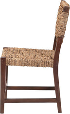 Bali & pari Alise Seagrass and Mahogany Wood Chair, Dining Height, Earthy Brown