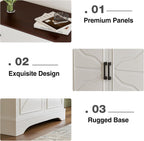LCRBOL Buffet Cabinet with Storage, Coffee Bar with Drawer & Adjustable Shelf, Modern Sideboard for Kitchen, Living Room, White