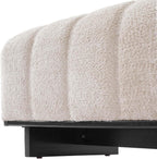 Channel Tufted Fabric Bench Strong Black Base Support Bedroom Living Room Entryway Seating