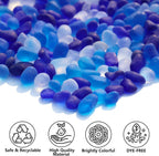 QYGL Sea Glass Stones - 2.9LB/46.4oz Blue Mixed Frosted Glass Pebbles Gemstones - Perfect for Aquarium Rocks, Fish Tank Gravel, Vase Fillers, Seaglass DIY Crafts, and Home Decor