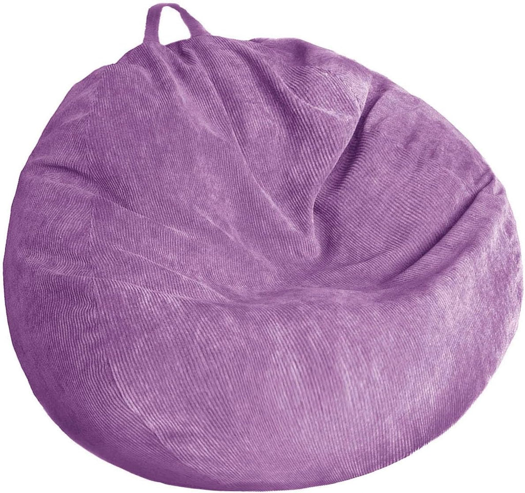 Stuffed Animal Storage Bean Bag Chair Cover - Washable Ultra Soft Corduroy Sack Bean Bag Cover for Organizing Plush Toys or Textile