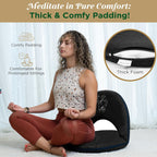 Adjustable Japanese Floor Chair with Back Support for Adults | Premium Meditation Chair for Seating, Yoga & Gaming -Folding Backjack Floor Chair with 6 Recline Positions, Thick Padding & Vegan Leather