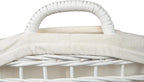 KOUBOO Rolling Wicker Laundry Basket, Handwoven Wicker Hamper with Removable Cotton Liner, Stand, & Locking Caster Wheels (White)