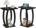 MAHANCRIS End Table Living Room Set of 2, Black Side Table for Small Spaces, Modern Beside Table with Shelf, Sturdy Nightstand Sofa Table for Bedroom, Black End Couch Table, Easy Assembly, ETBK1501S2