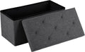 DUMOS 30 Inch Folding Storage Ottoman Bench, Large Hidden Storage Chest withThicker Foam Padded Seat, End of Bed Foot Rest Stool for Bedroom Living Room Entryway, Load 660 lbs, Grey