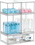 Baby Bottle Organizer, Large Capacity Stackable Acrylic Storage with Non-Slip Pads, for Baby Bottles, Pump Parts, Kitchen Countertop, Pantry, Vanity, 5-Piece