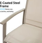 Outdoor Swivel Rocker Dining Chair Set of 2, All Weather Patio Dining Chair with Textilene High Back and Metal Frame, Backyard, Lawn Garden and Deck Porch Patio Furniture Set
