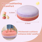 MOMCAYWEX Macaron Bean Bag Chair for Kids and Teens, Medium Bean Bag Sofa with Memory Foam Filling, 27.5"×27.5"×13.5", Purple and Red
