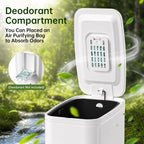 Small Bathroom Trash Can with Lid Soft Close, Step Pedal, 1.6 Gallon White Stainless Steel Slim Garbage Can with Removable Inner Bucket, Includes 60 Trash Bags for Home Bedroom