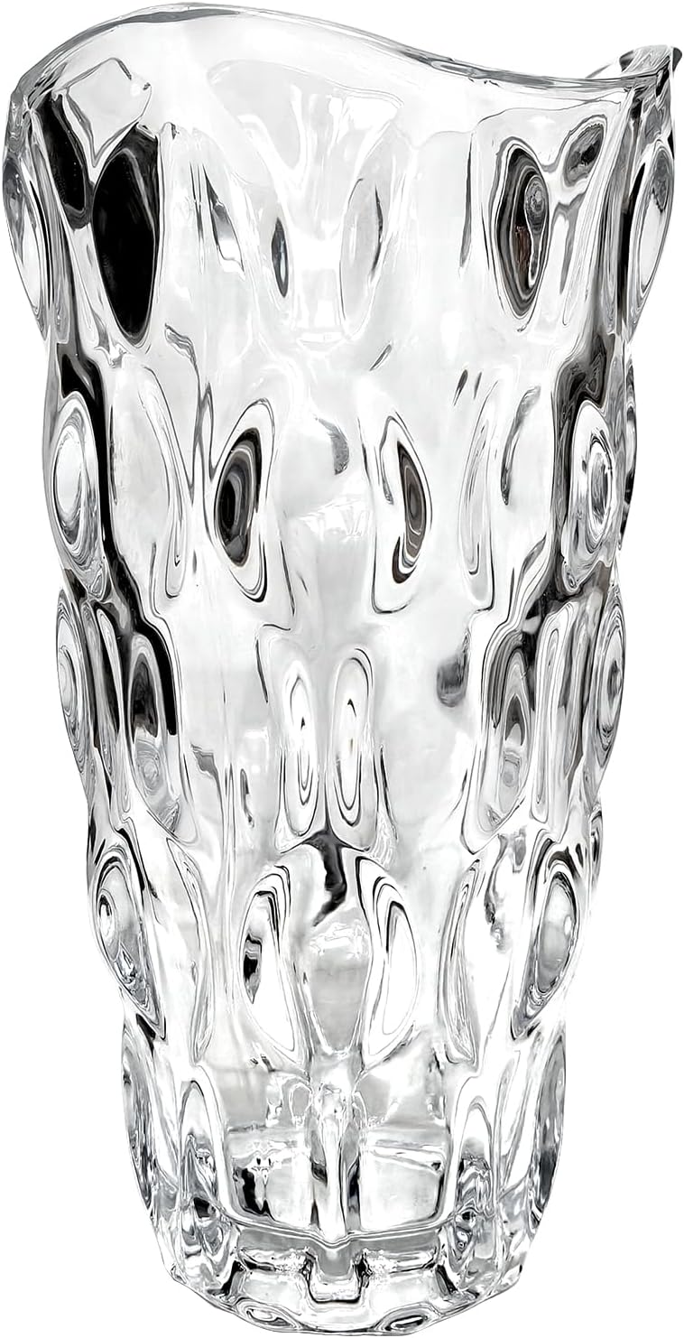 9.5" High Thickened Clear Glass Flower Vase for Home Decor, Dining Wedding Table Office Holiday Party Centerpiece Decoration